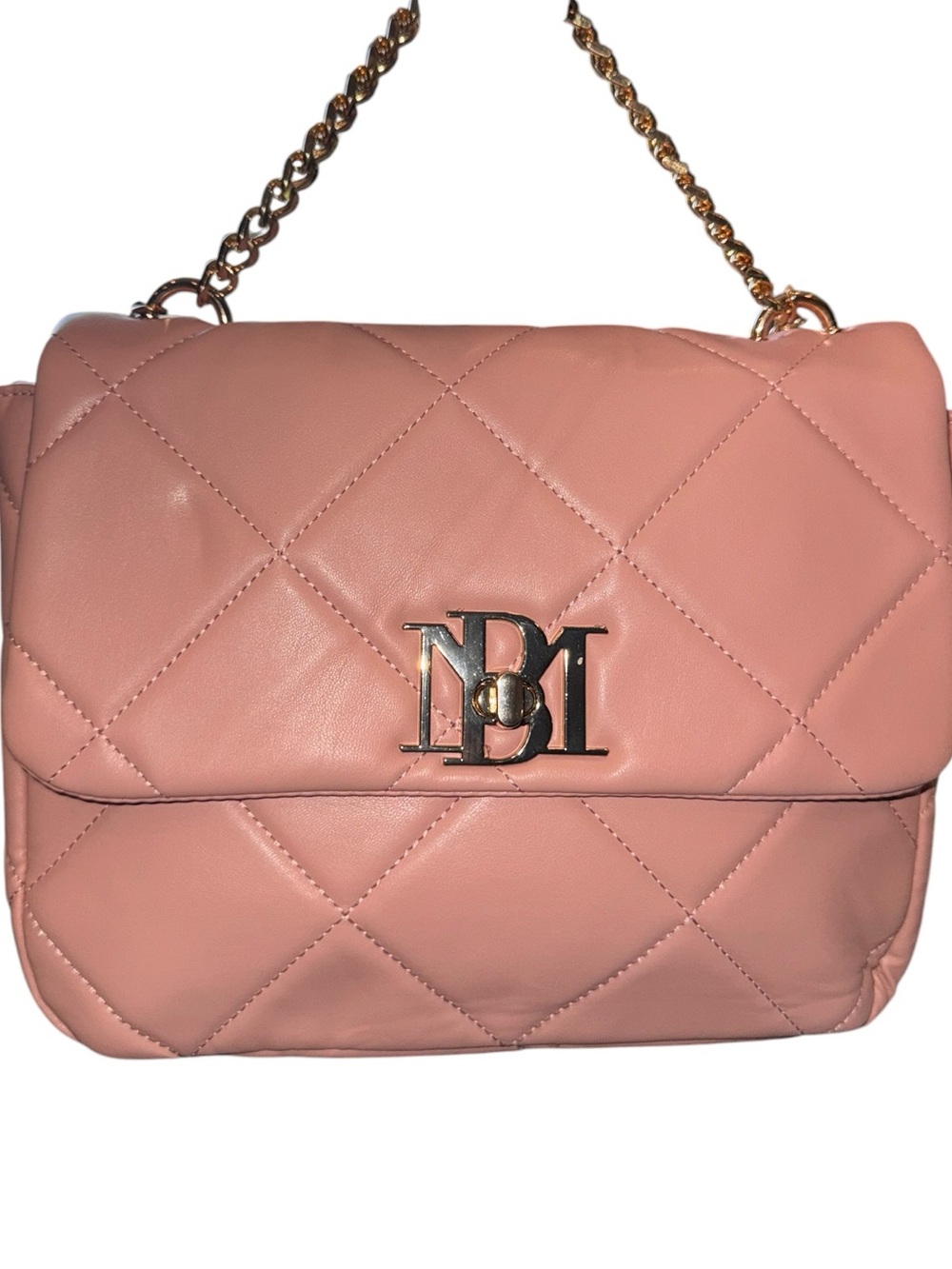 Badgley Mischka Quilted Pink Chain-Handle Crossbody